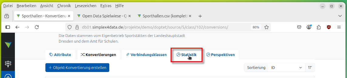Statistik aufrufen