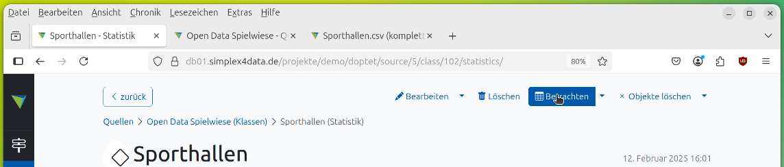 Objekte betrachten aufrufen