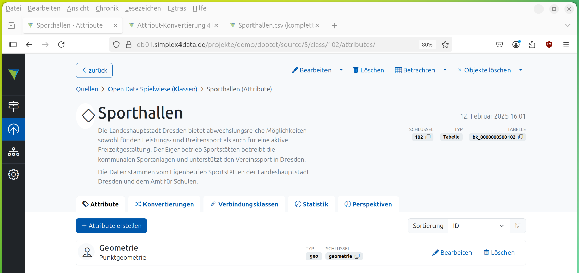 Attribut "geometrie" auf dem Reiter "Attribute"