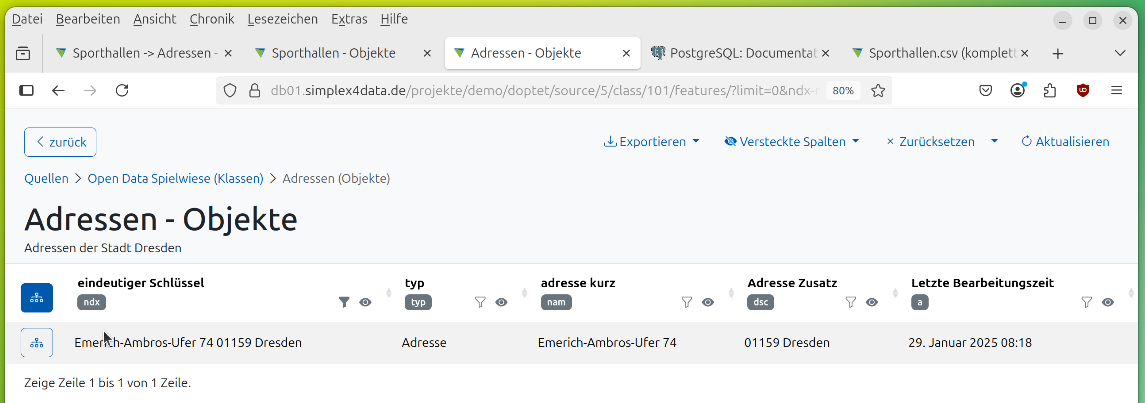 Ortsangabe in Adress-Objekten