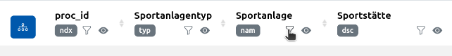 Spalte filtern über Filter-Symbol