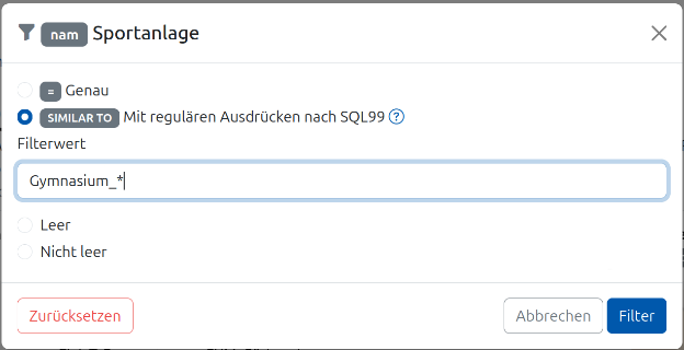 Filter einrichten