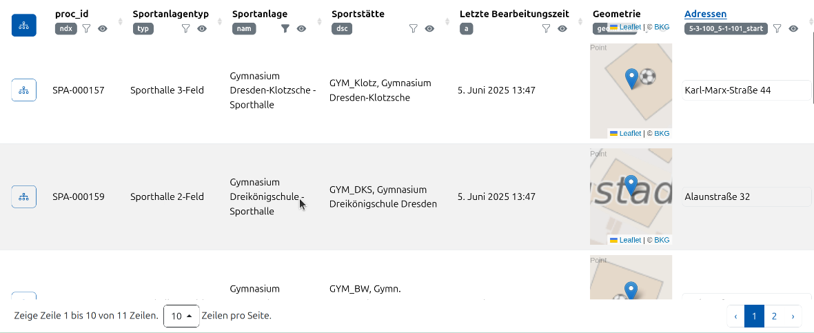 Ergebnis des Filters "similar to" nur am Anfang