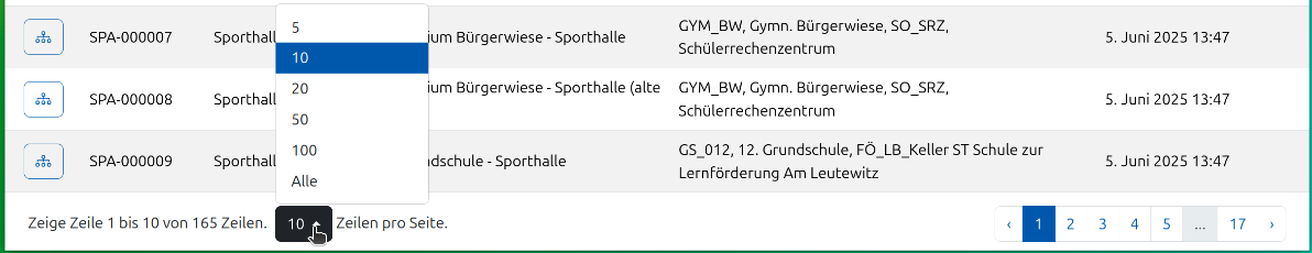 Anzeige der Zeilen umstellen